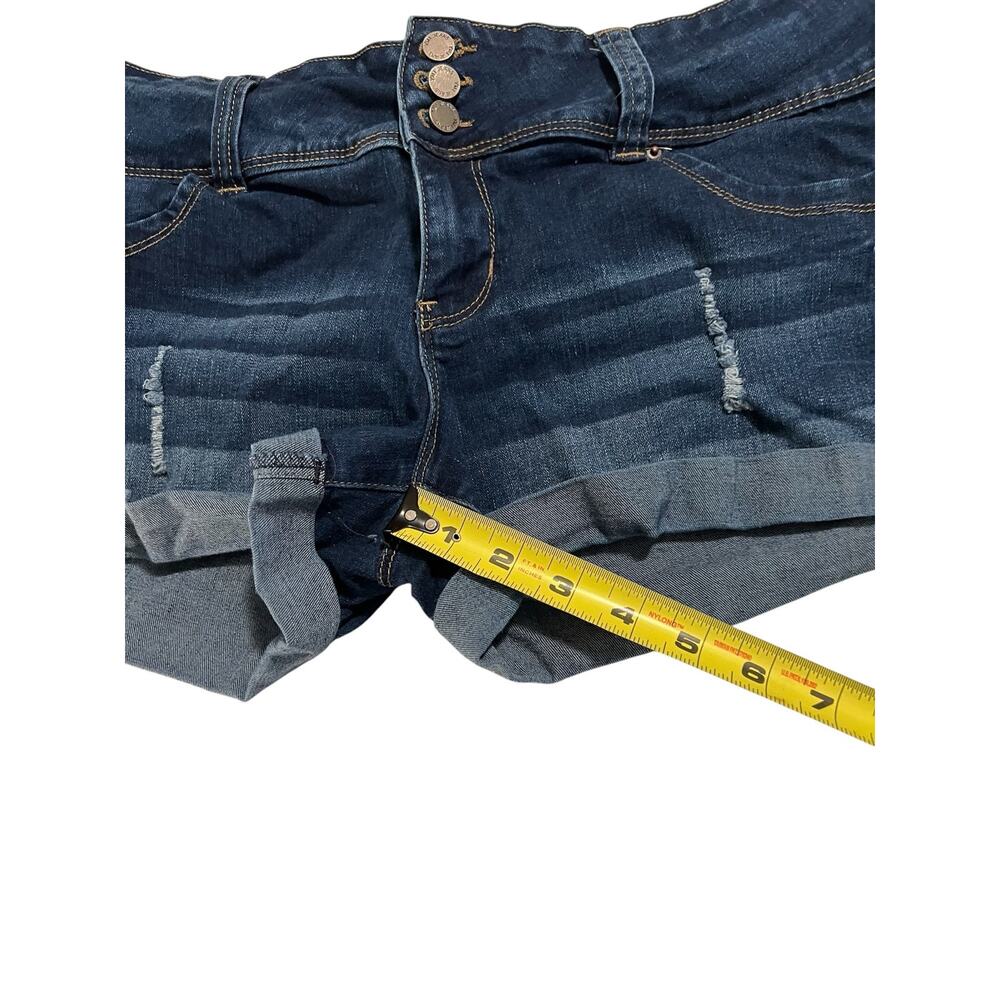 YMI Dark Wash Distressed Jean Shorts Size 13 - Picture 7 of 7